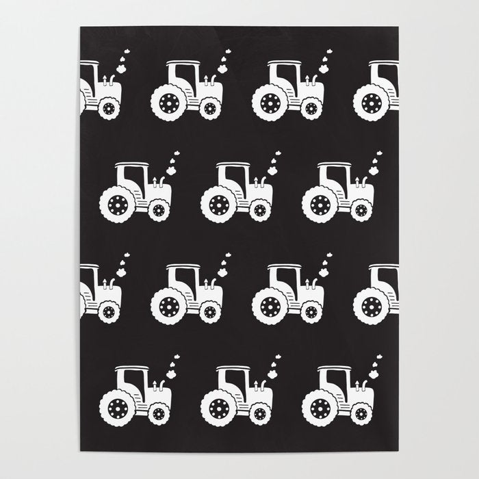 Tractors Monochrome Poster Gallery Image 1