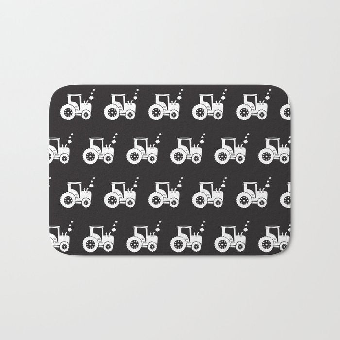 Tractors Monochrome Bath Mat Gallery Image 1