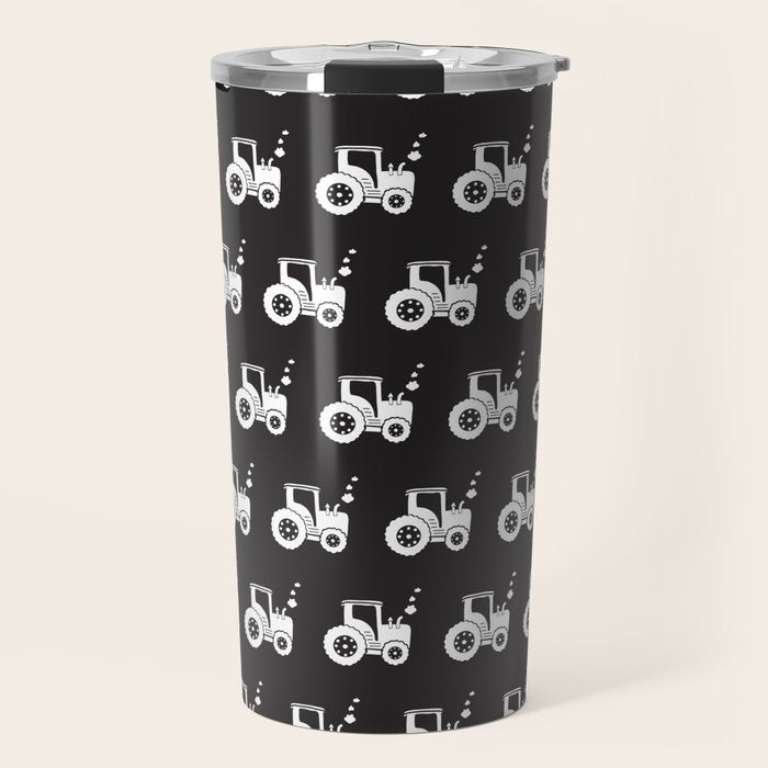 Tractors Monochrome Travel Mug Gallery Image 1