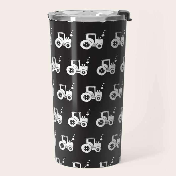 Tractors Monochrome Travel Mug Gallery Image 2