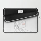 Minimal Line Art Woman with Magnolia Laptop Sleeve Gallery Image 2