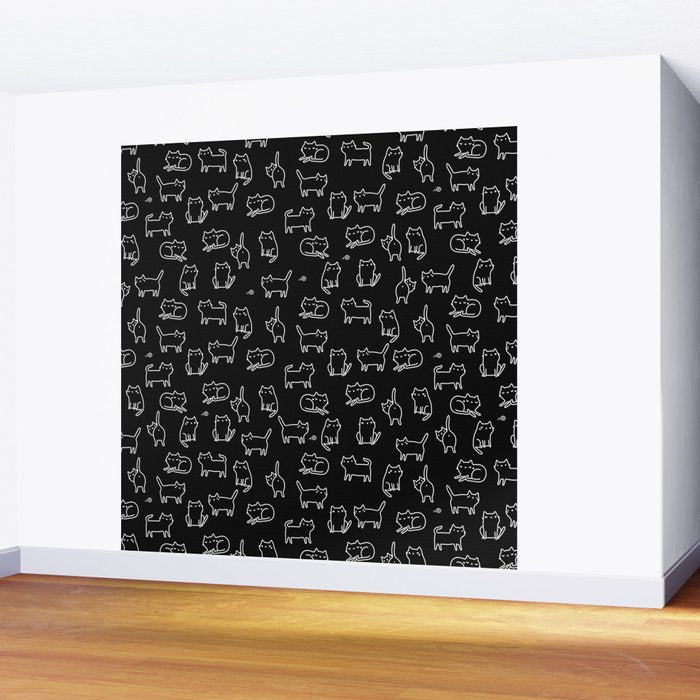 Black cats on black Wall Mural Gallery Image 2