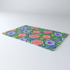 Folk Floral Blossoms in Turquoise Rug Gallery Image 3