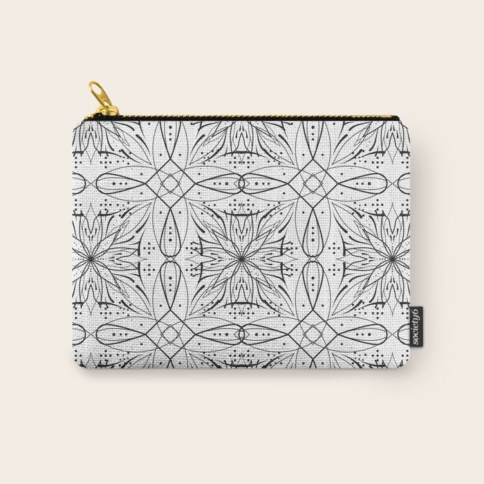BW starry abstract mosaic B Carry All Pouch Gallery Image 1