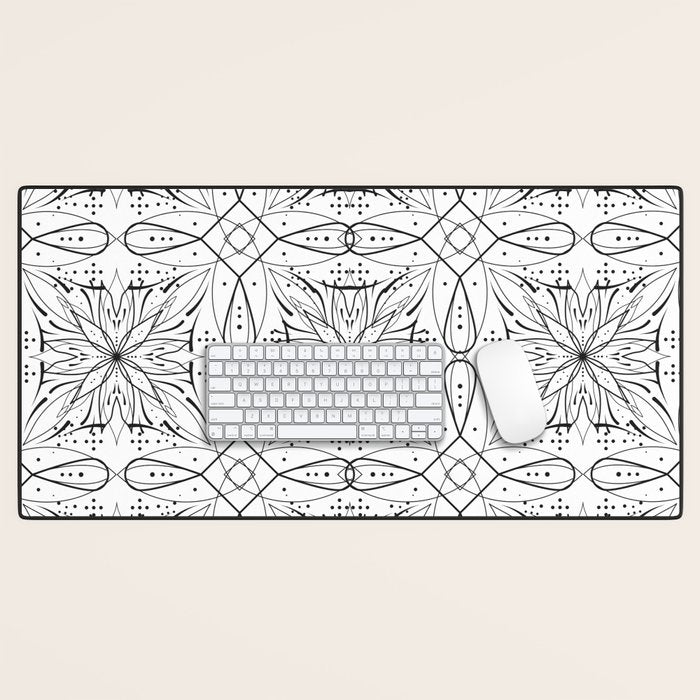 BW starry abstract mosaic B Desk Mat Gallery Image 1