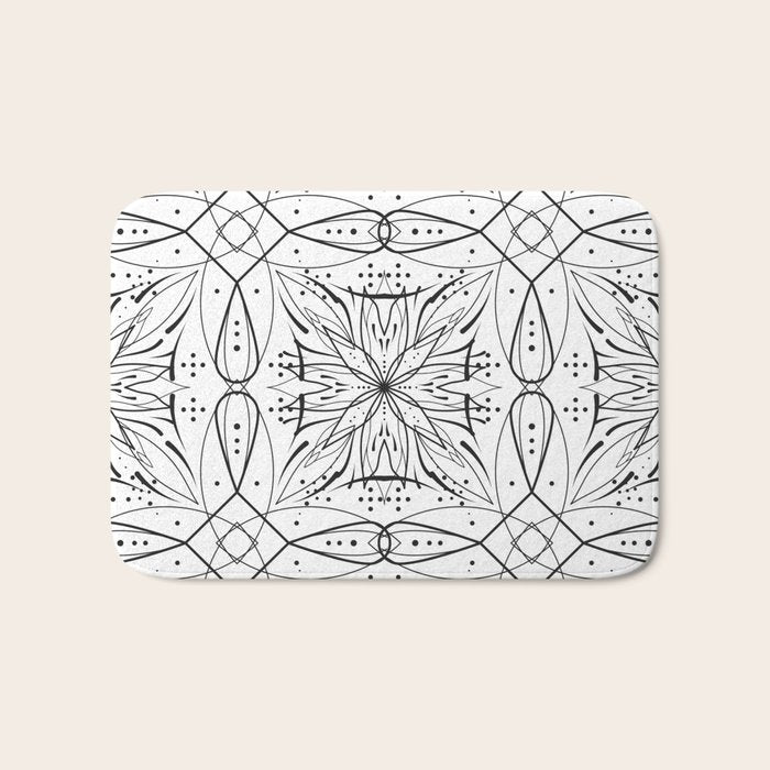 BW starry abstract mosaic B Bath Mat Gallery Image 1