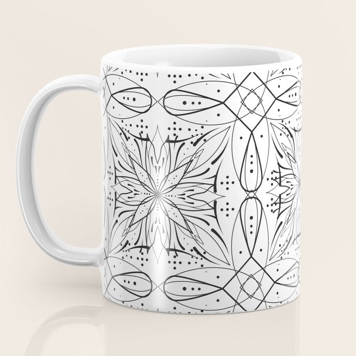 BW starry abstract mosaic B Coffee Mug Gallery Image 3