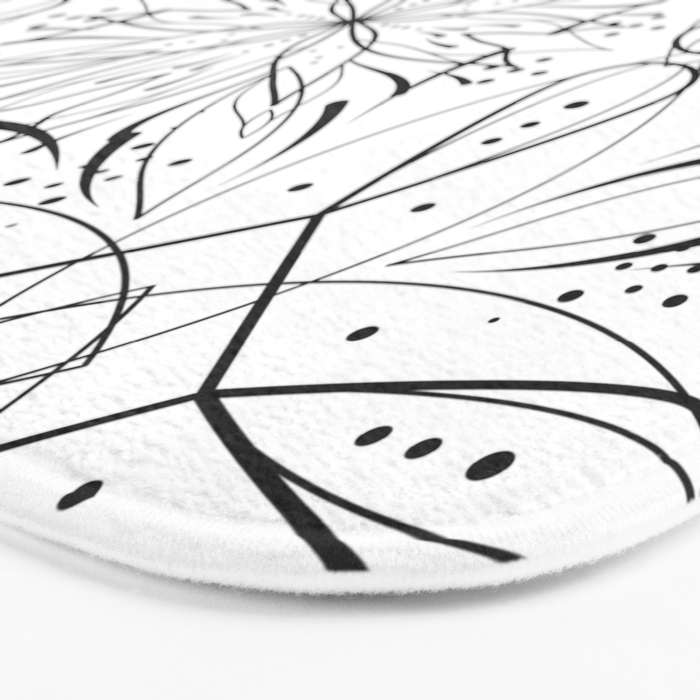 BW starry abstract mosaic B Bath Mat Gallery Image 3