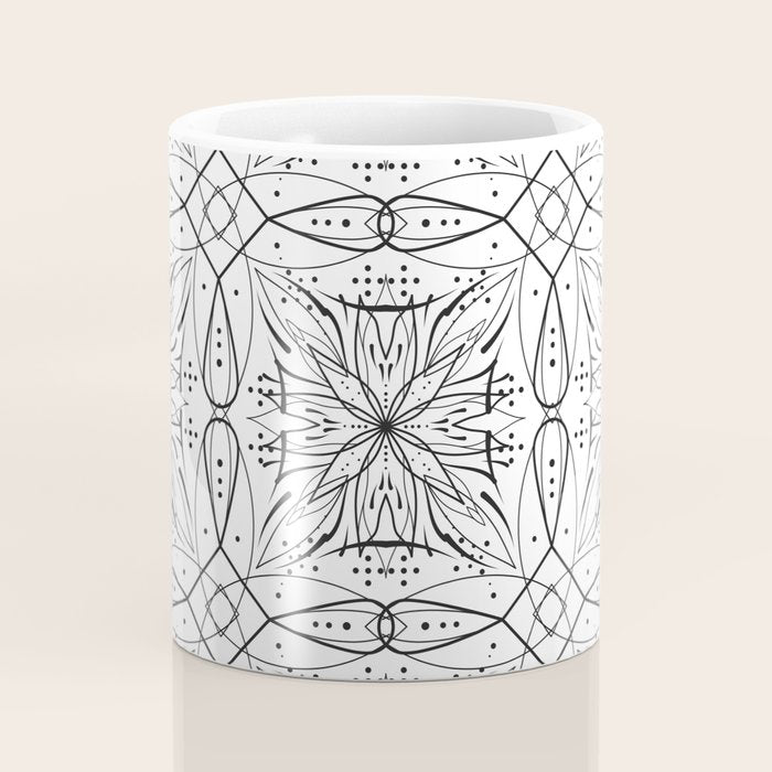 BW starry abstract mosaic B Coffee Mug Gallery Image 4
