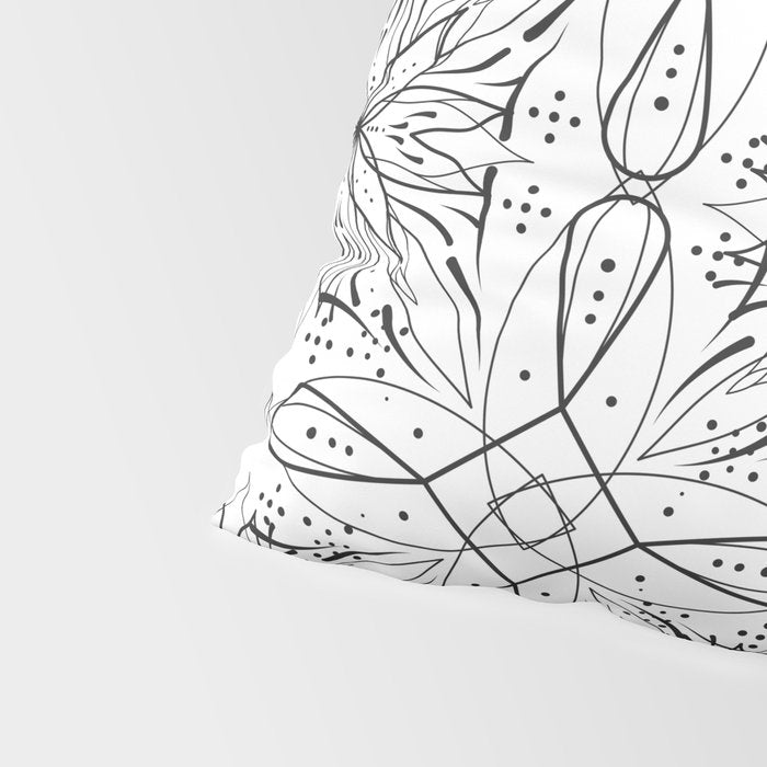 BW starry abstract mosaic B Pillow Sham Gallery Image 4