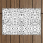 BW starry abstract mosaic B Outdoor Rug Gallery Image 1