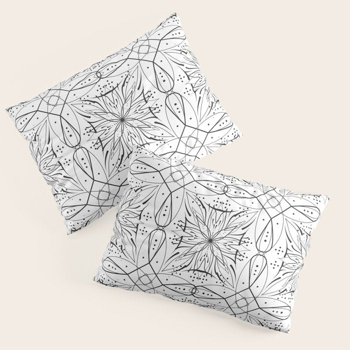 BW starry abstract mosaic B Pillow Sham Gallery Image 1