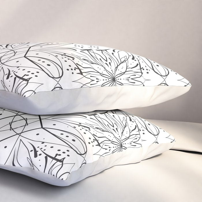 BW starry abstract mosaic B Pillow Sham Gallery Image 3