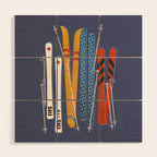 Retro Colorful Skis Wood Wall Art Gallery Image 3
