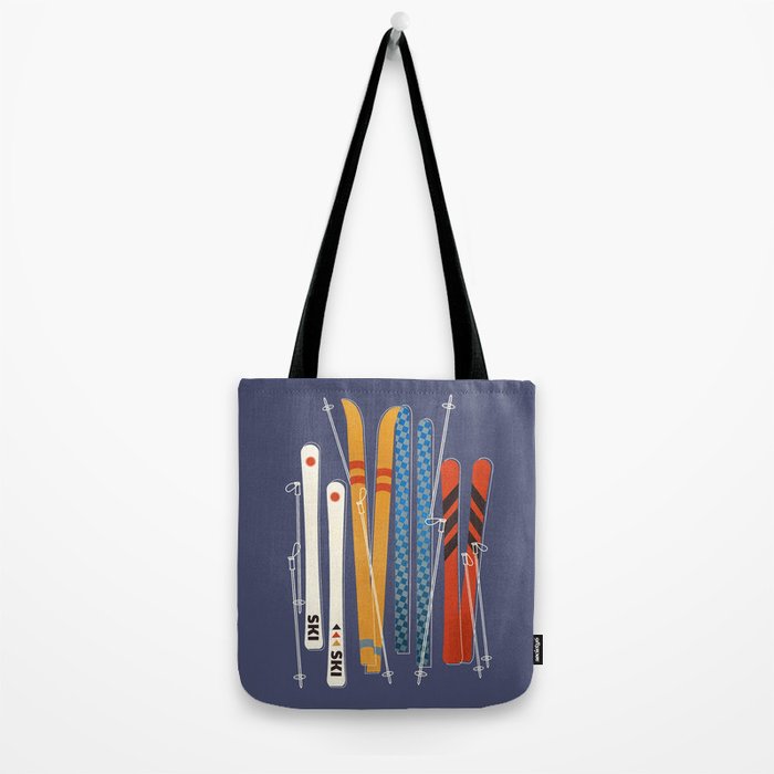 Retro Colorful Skis Tote Bag Gallery Image 2