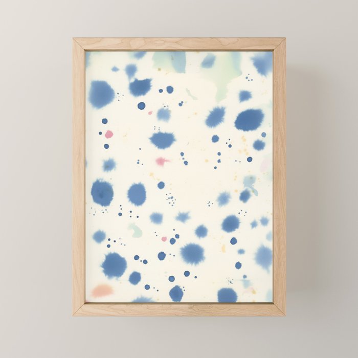 Cloudy Abstract Indigo Blue Spots Mini Art Print Gallery Image 1