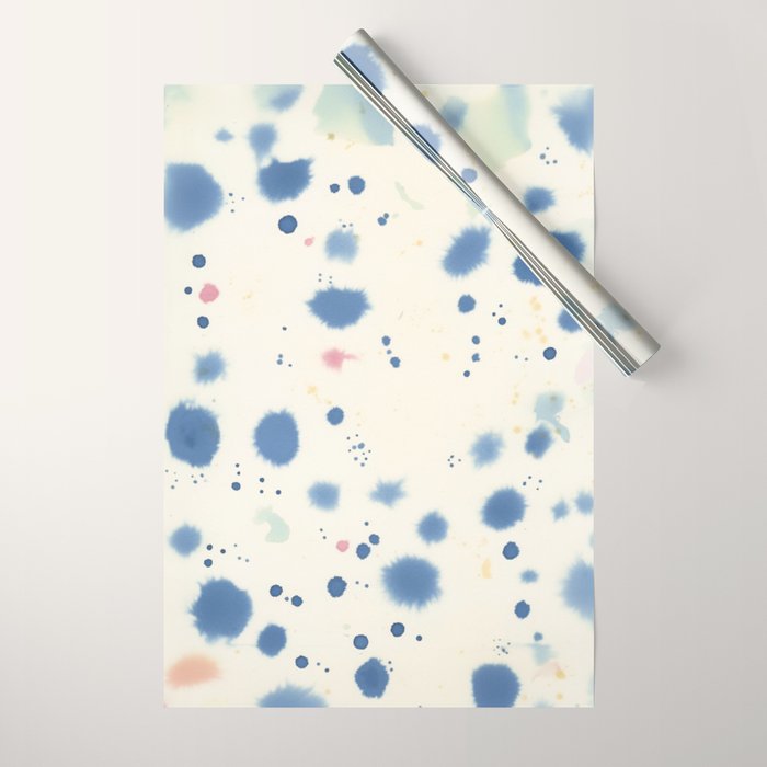 Cloudy Abstract Indigo Blue Spots Wrapping Paper Gallery Image 1