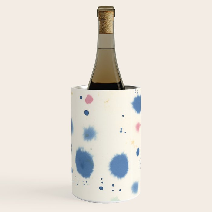 Cloudy Abstract Indigo Blue Spots Wine Chiller Gallery Image 2