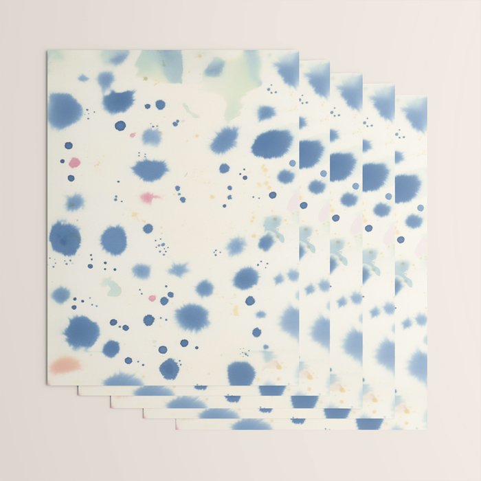 Cloudy Abstract Indigo Blue Spots Wrapping Paper Gallery Image 3