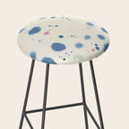 Cloudy Abstract Indigo Blue Spots Stool Gallery Image 2