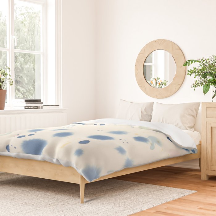 Cloudy Abstract Indigo Blue Spots Duvet Cover Gallery Image 2