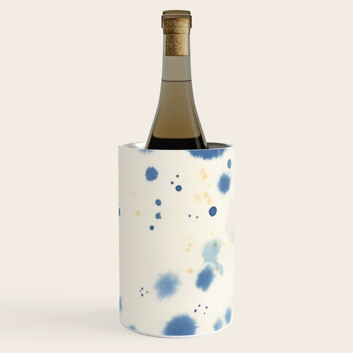 Cloudy Abstract Indigo Blue Spots Wine Chiller Gallery Image 3