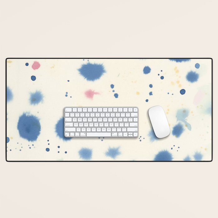 Cloudy Abstract Indigo Blue Spots Desk Mat Gallery Image 1