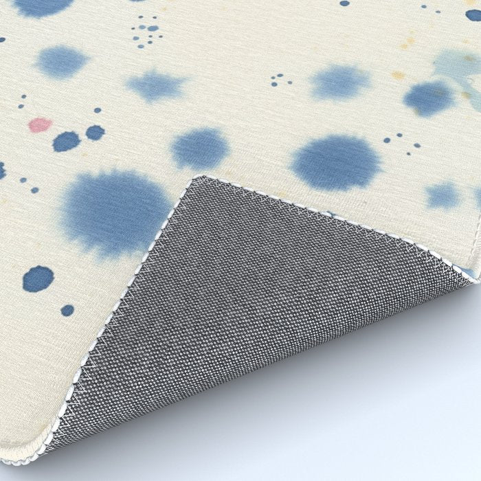 Cloudy Abstract Indigo Blue Spots Rug Gallery Image 4