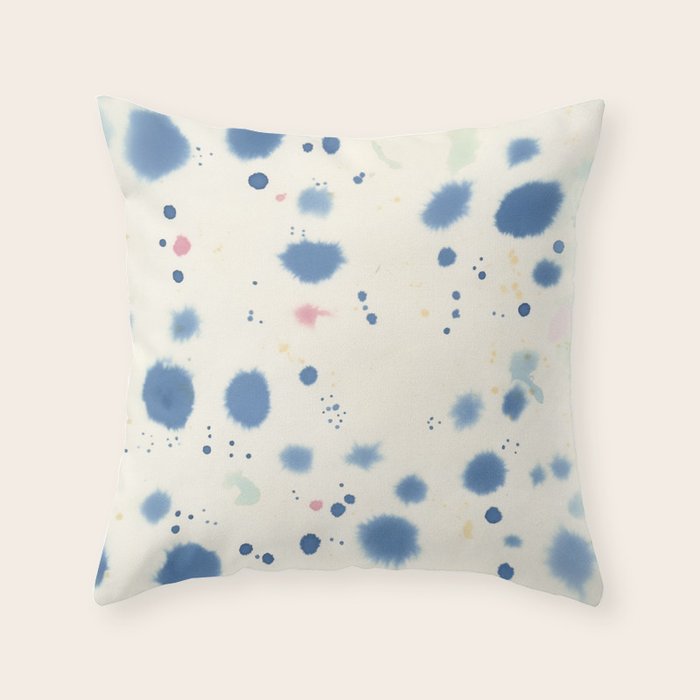 Cloudy Abstract Indigo Blue Spots Throw Pillow Gallery Image 1