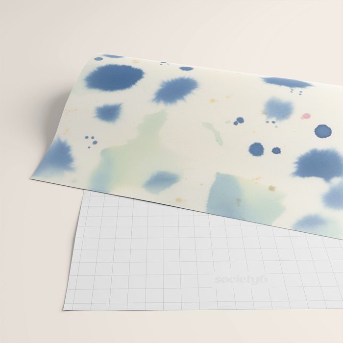 Cloudy Abstract Indigo Blue Spots Wrapping Paper Gallery Image 2