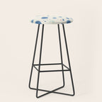 Cloudy Abstract Indigo Blue Spots Stool Gallery Image 1