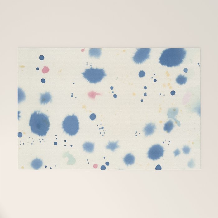 Cloudy Abstract Indigo Blue Spots Welcome Mat Gallery Image 1