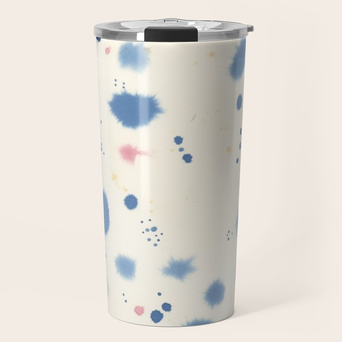 Cloudy Abstract Indigo Blue Spots Travel Mug Gallery Image 1