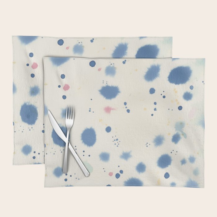Cloudy Abstract Indigo Blue Spots Placemat Gallery Image 1