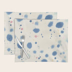 Cloudy Abstract Indigo Blue Spots Placemat Gallery Image 1