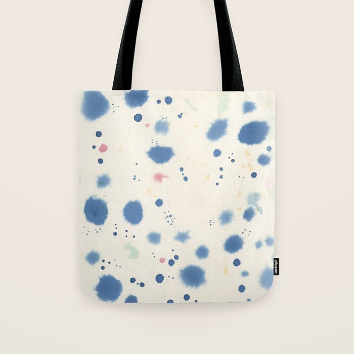 Cloudy Abstract Indigo Blue Spots Tote Bag Gallery Image 1