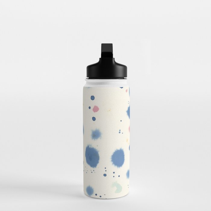 Cloudy Abstract Indigo Blue Spots Water Bottle Gallery Image 3