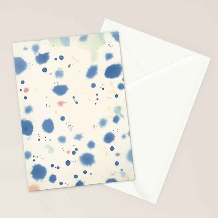 Cloudy Abstract Indigo Blue Spots Stationery Card Gallery Image 2