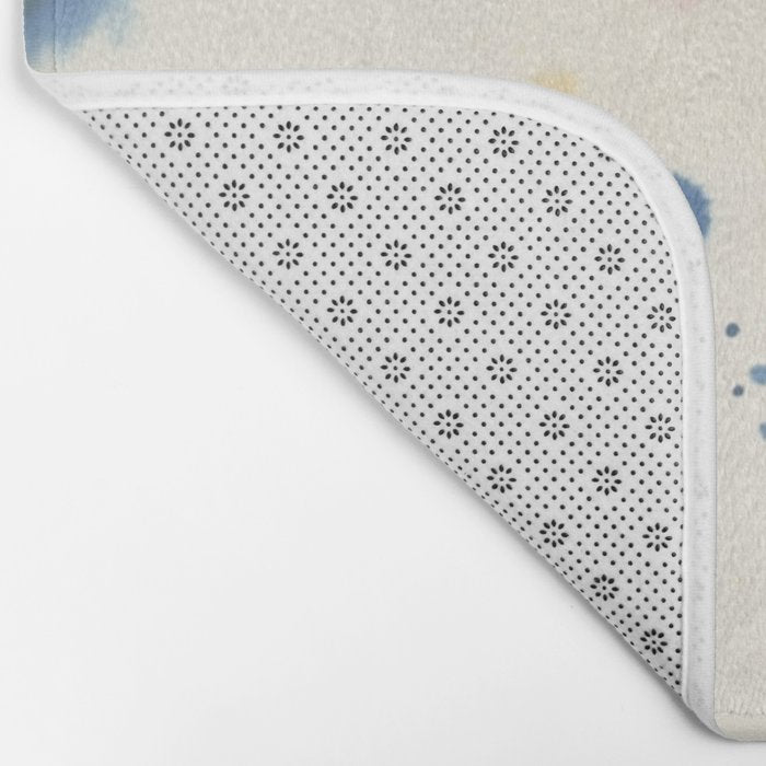 Cloudy Abstract Indigo Blue Spots Bath Mat Gallery Image 2
