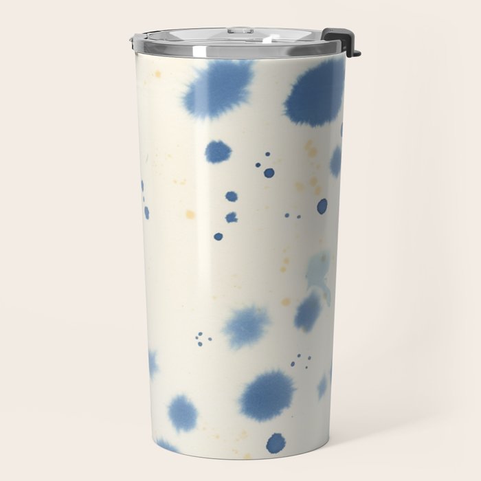 Cloudy Abstract Indigo Blue Spots Travel Mug Gallery Image 2