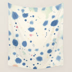 Cloudy Abstract Indigo Blue Spots Wall Tapestry Gallery Image 4