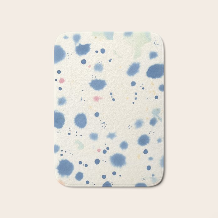 Cloudy Abstract Indigo Blue Spots Bath Mat Gallery Image 1