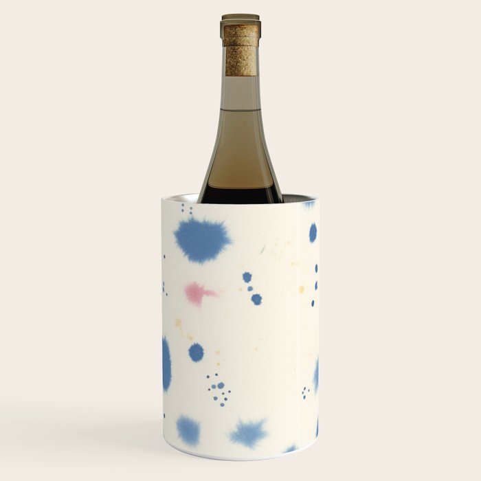 Cloudy Abstract Indigo Blue Spots Wine Chiller Gallery Image 1