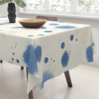 Cloudy Abstract Indigo Blue Spots Tablecloth Gallery Image 3