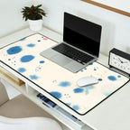 Cloudy Abstract Indigo Blue Spots Desk Mat Gallery Image 2