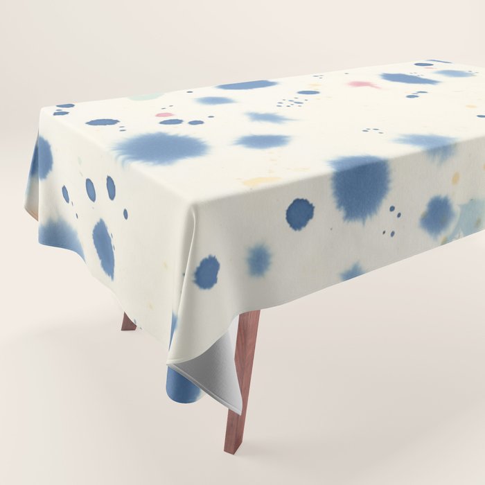 Cloudy Abstract Indigo Blue Spots Tablecloth Gallery Image 1