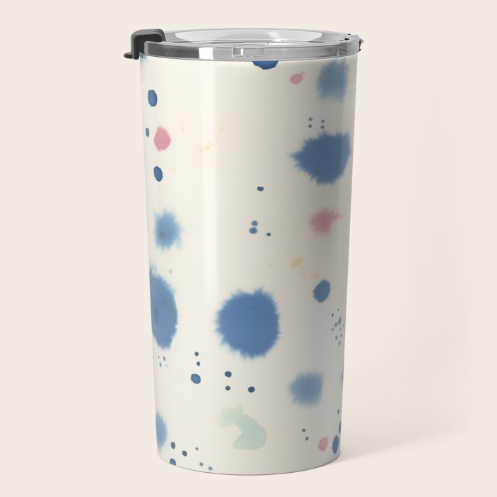 Cloudy Abstract Indigo Blue Spots Travel Mug Gallery Image 3