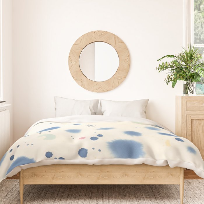 Cloudy Abstract Indigo Blue Spots Duvet Cover Gallery Image 3