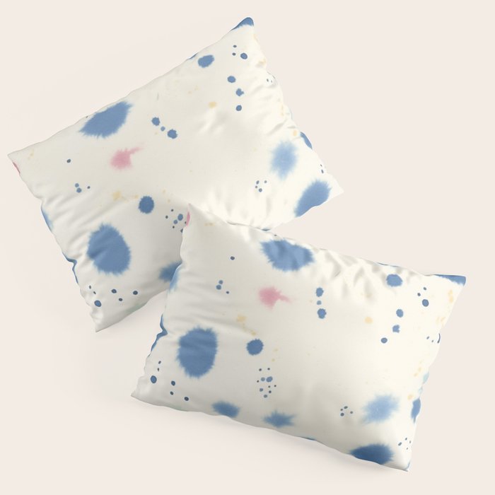 Cloudy Abstract Indigo Blue Spots Pillow Sham Gallery Image 3