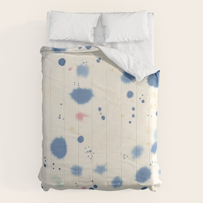 Cloudy Abstract Indigo Blue Spots Comforter Gallery Image 1